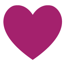A purple heart shape