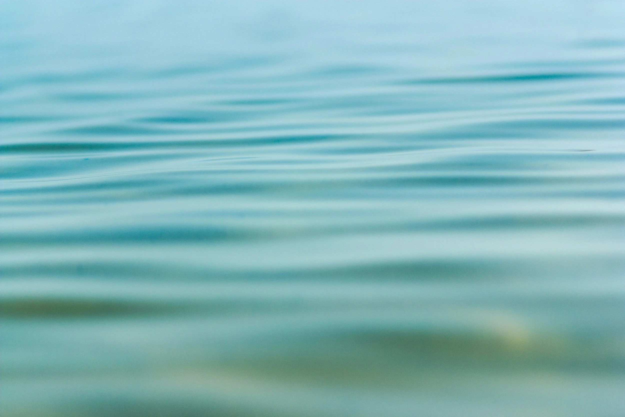 Serene body of water with gentle ripples, in shades of blue and green.