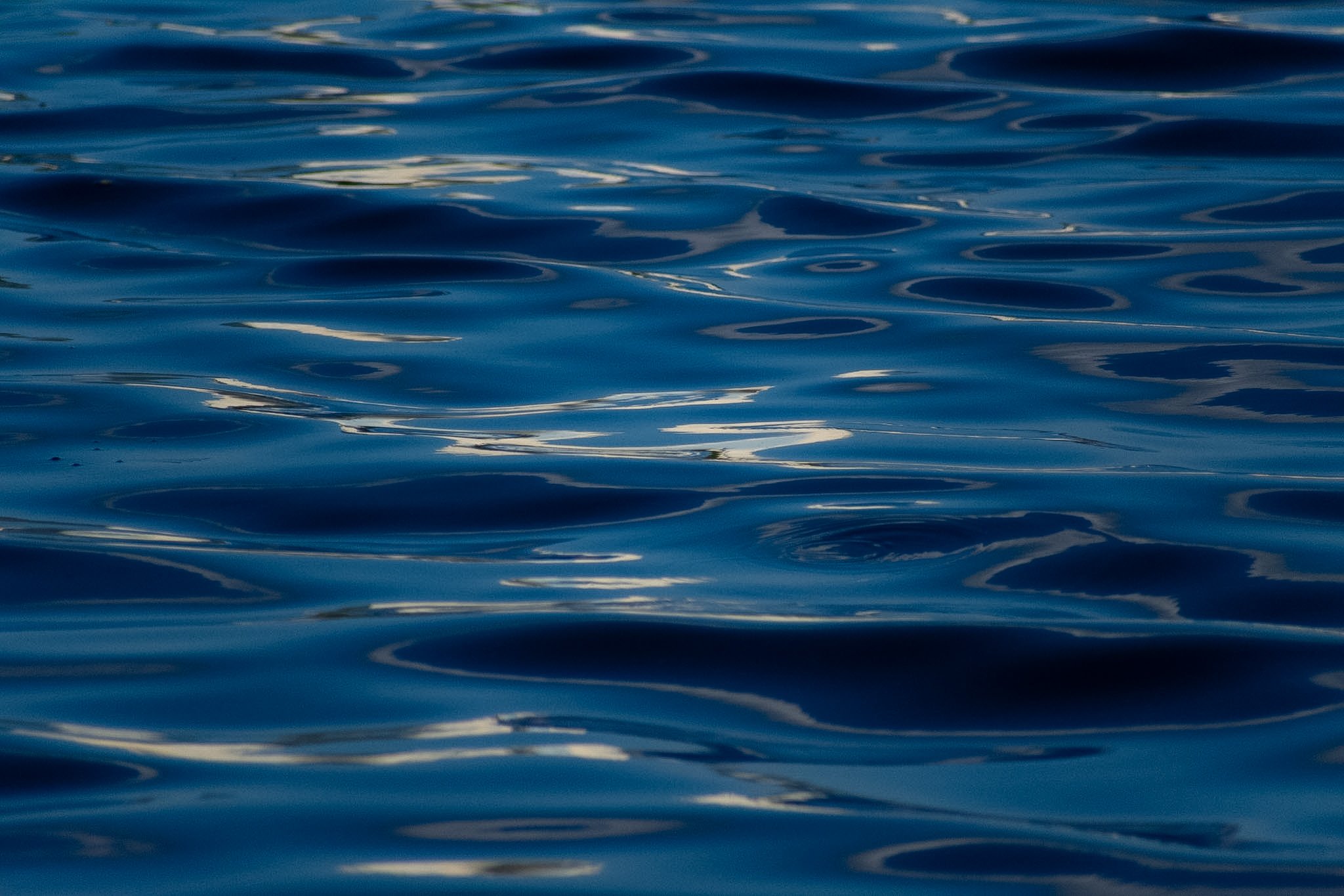 Close-up of blue ocean water with ripples and reflections.