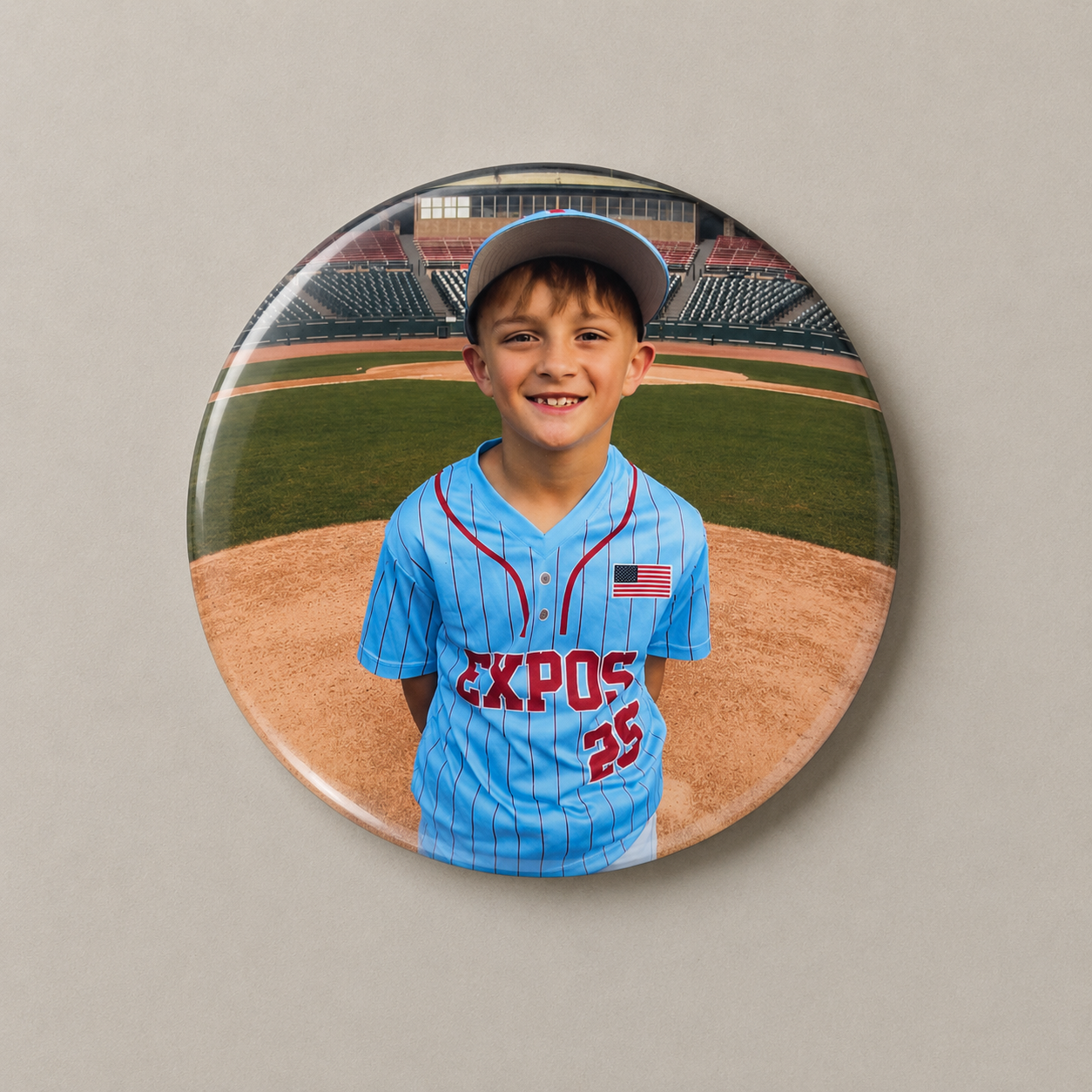 3" Round Photo Button