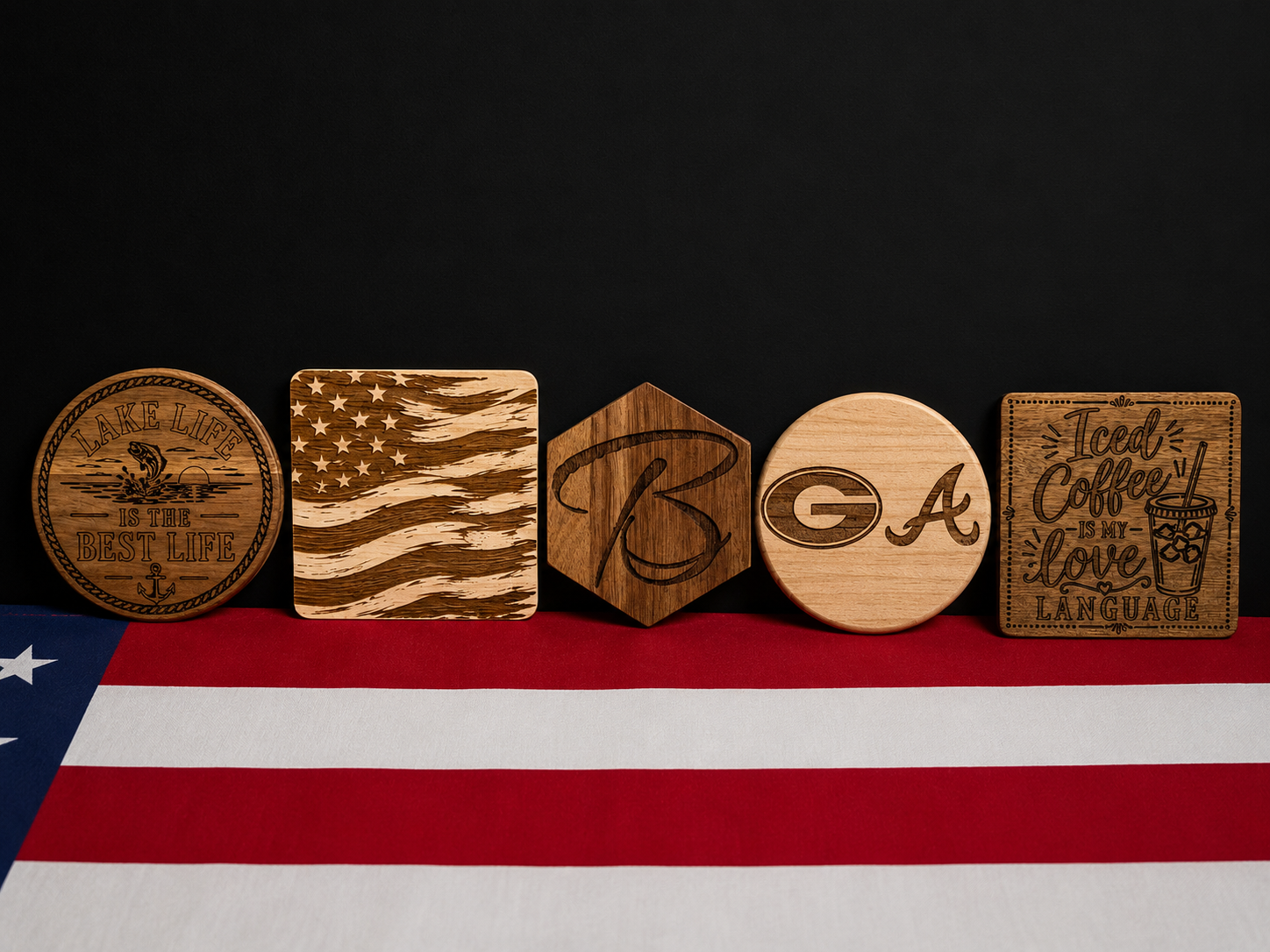 Set of 4 Wood Coasters