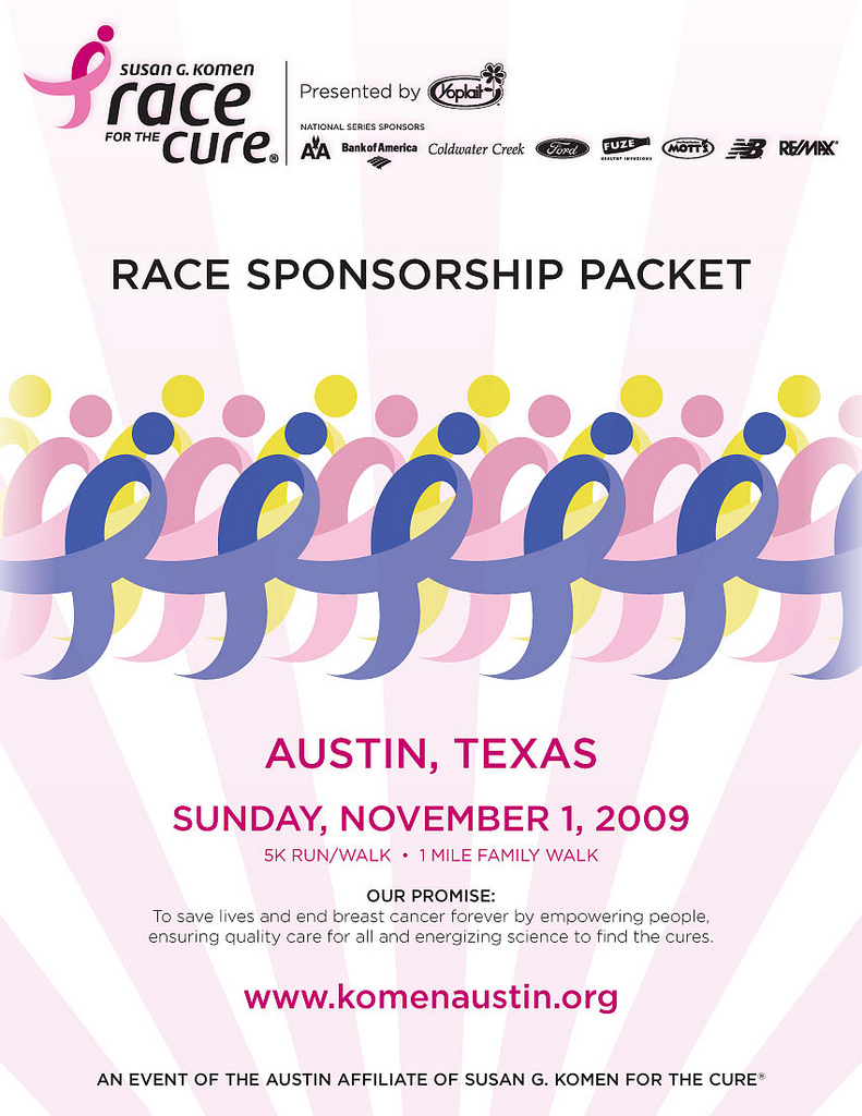 Updated sponsorship packet for 2009, maintaining visual consistency year over year across a complex sponsor roster. Copy and layout.