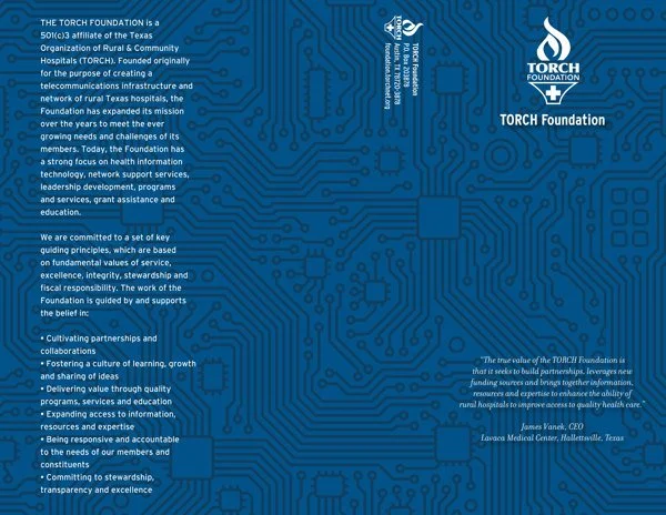 TORCH Foundation brochure: brand materials for TORCH's 501(c)3 philanthropic arm.