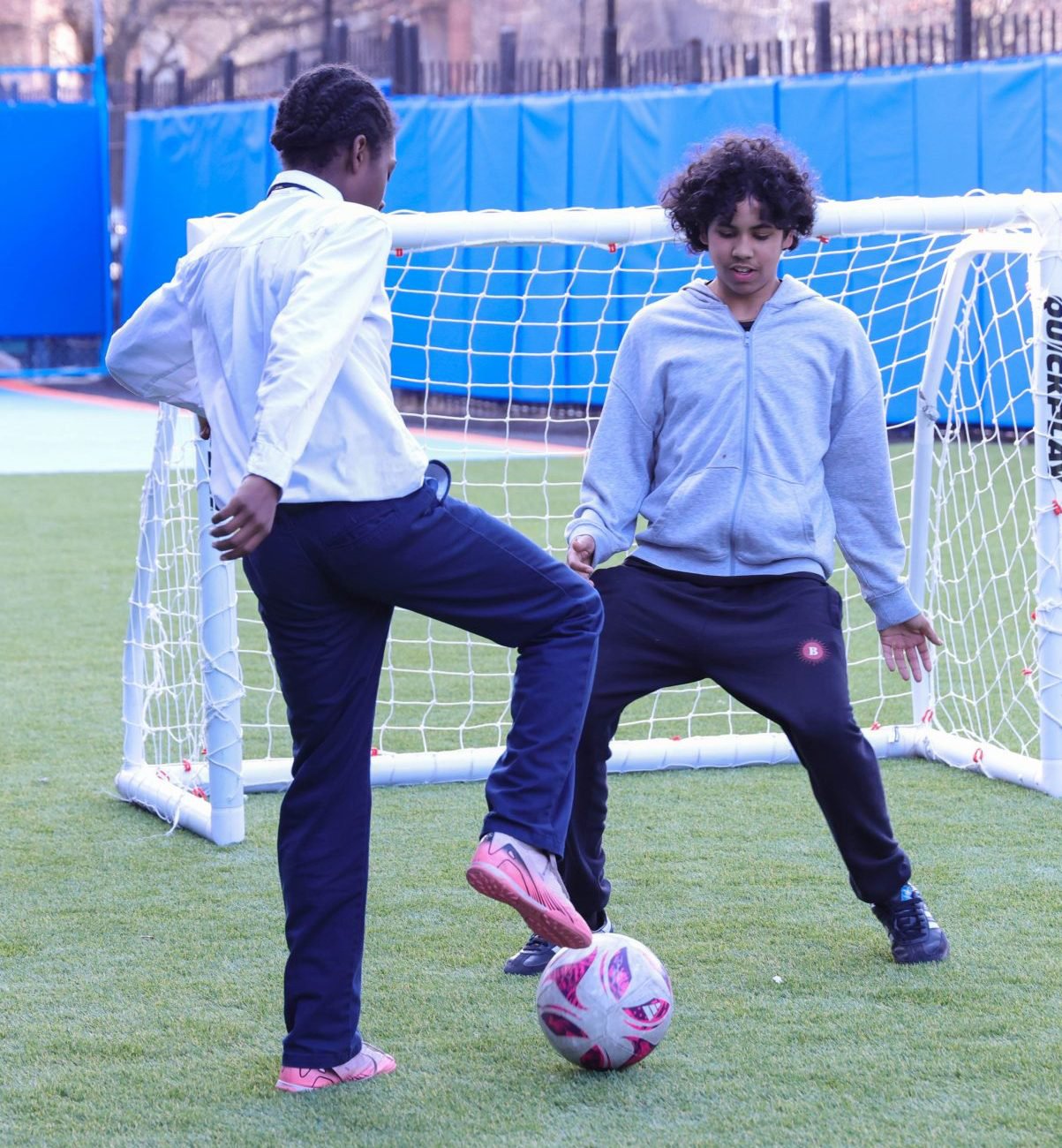 Kids playing soccer