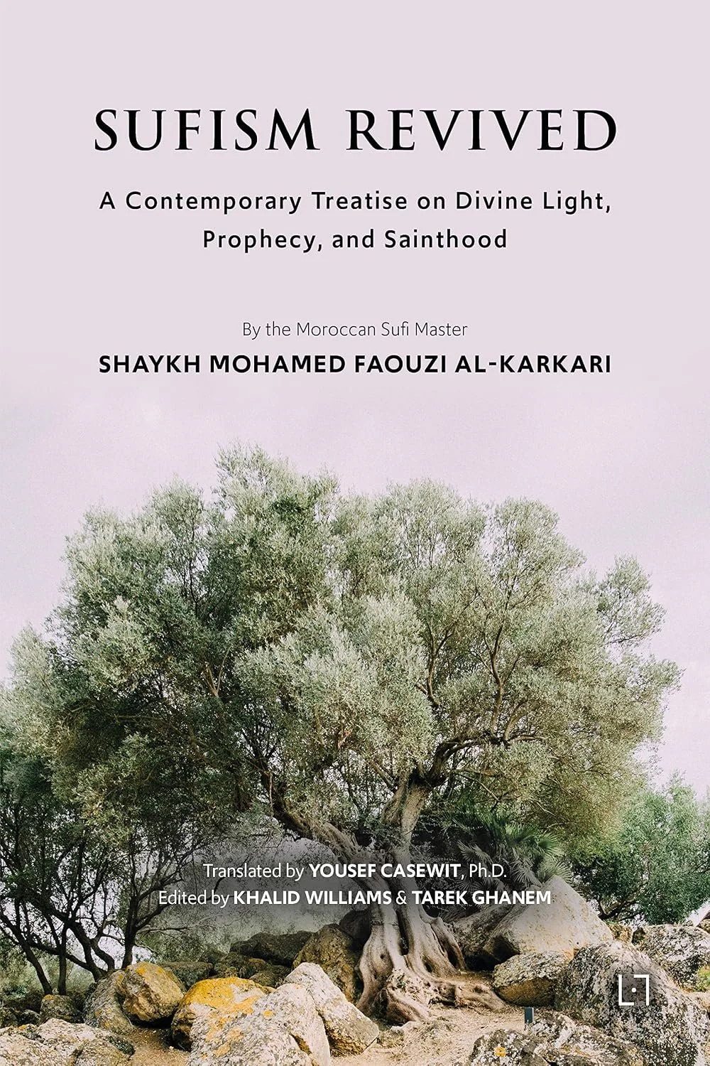 Book cover titled 'Sufism Revived' with an image of a tree growing among rocks.