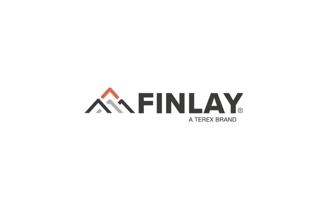 Finlay logo with mountain design and text, A Terex Brand.