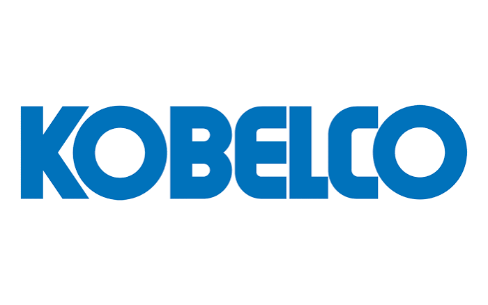 Kobelco logo in blue text on a white background.