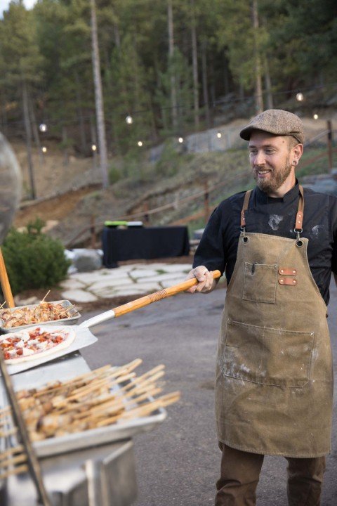 Wood-fired wedding catering buffet in Denver by Wildfire Cuisine Co.

