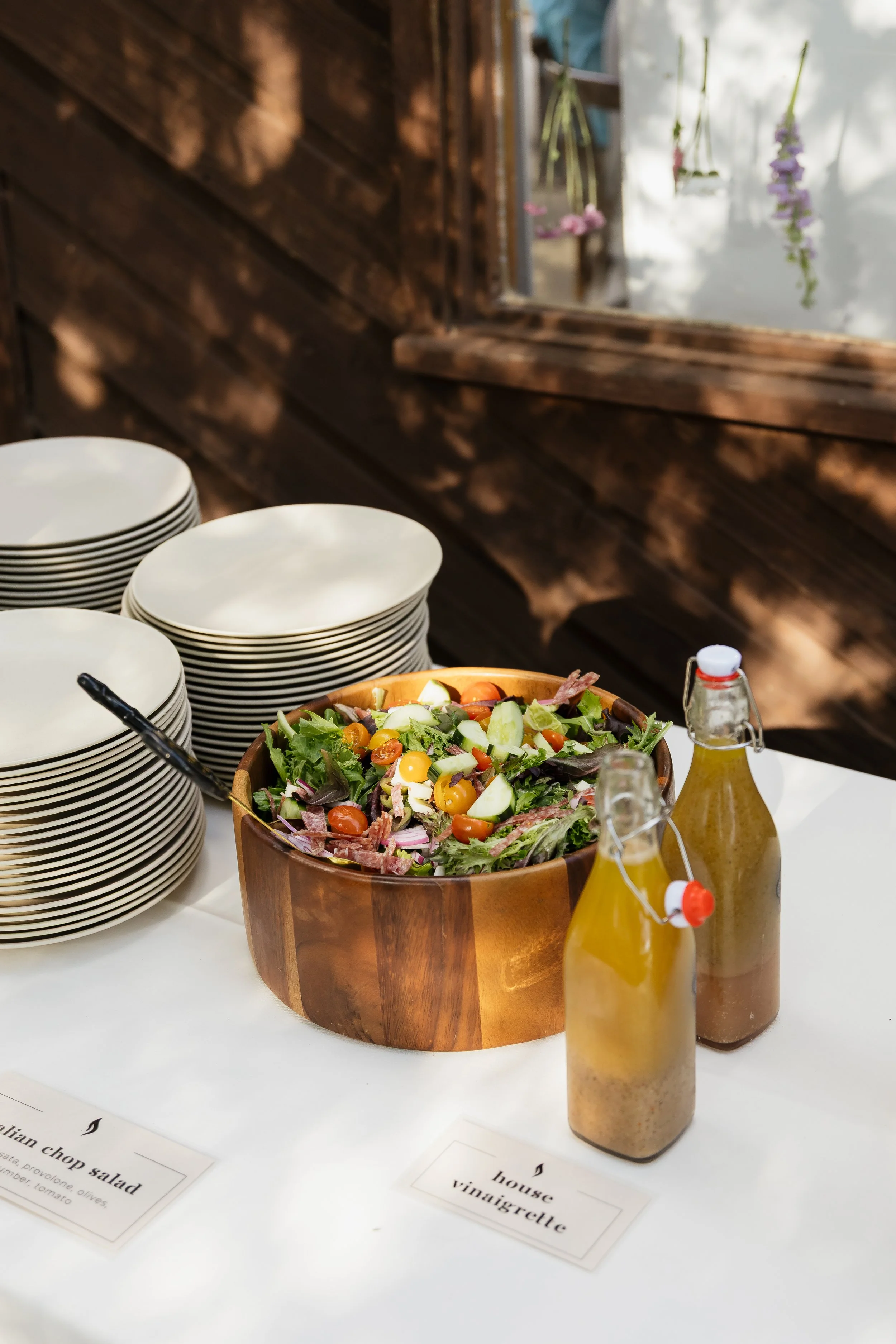 Wood-fired wedding catering buffet in Denver by Wildfire Cuisine Co.
