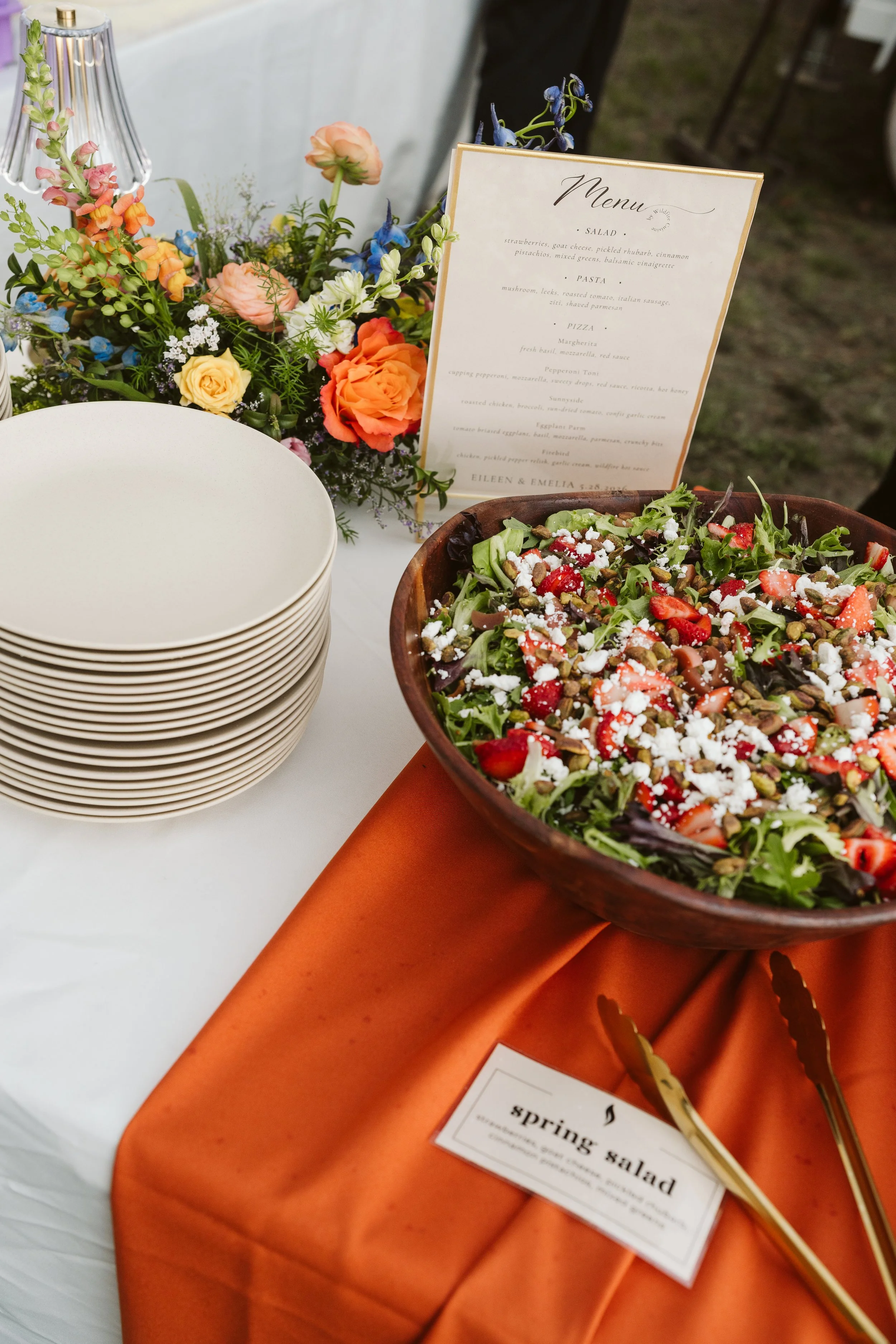 Wood-fired wedding catering buffet in Denver by Wildfire Cuisine Co.
