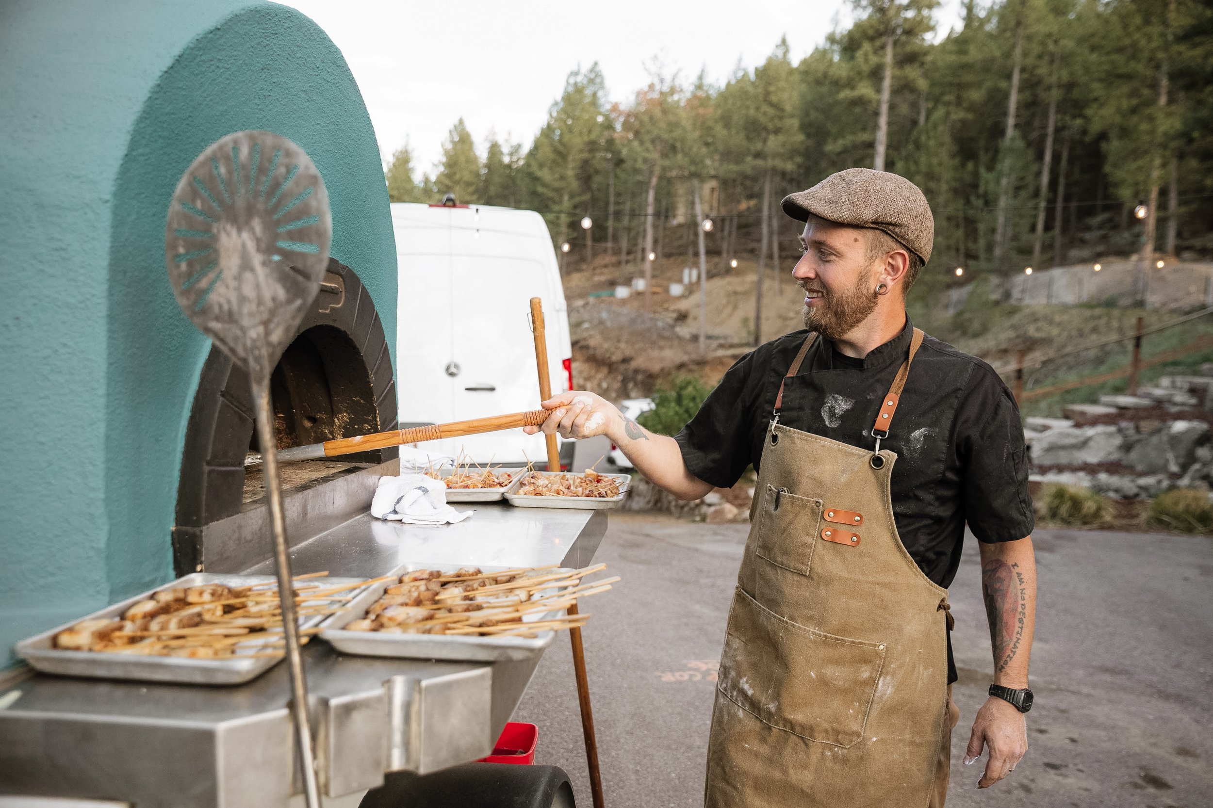 Wood-fired wedding catering buffet in Denver by Wildfire Cuisine Co.
