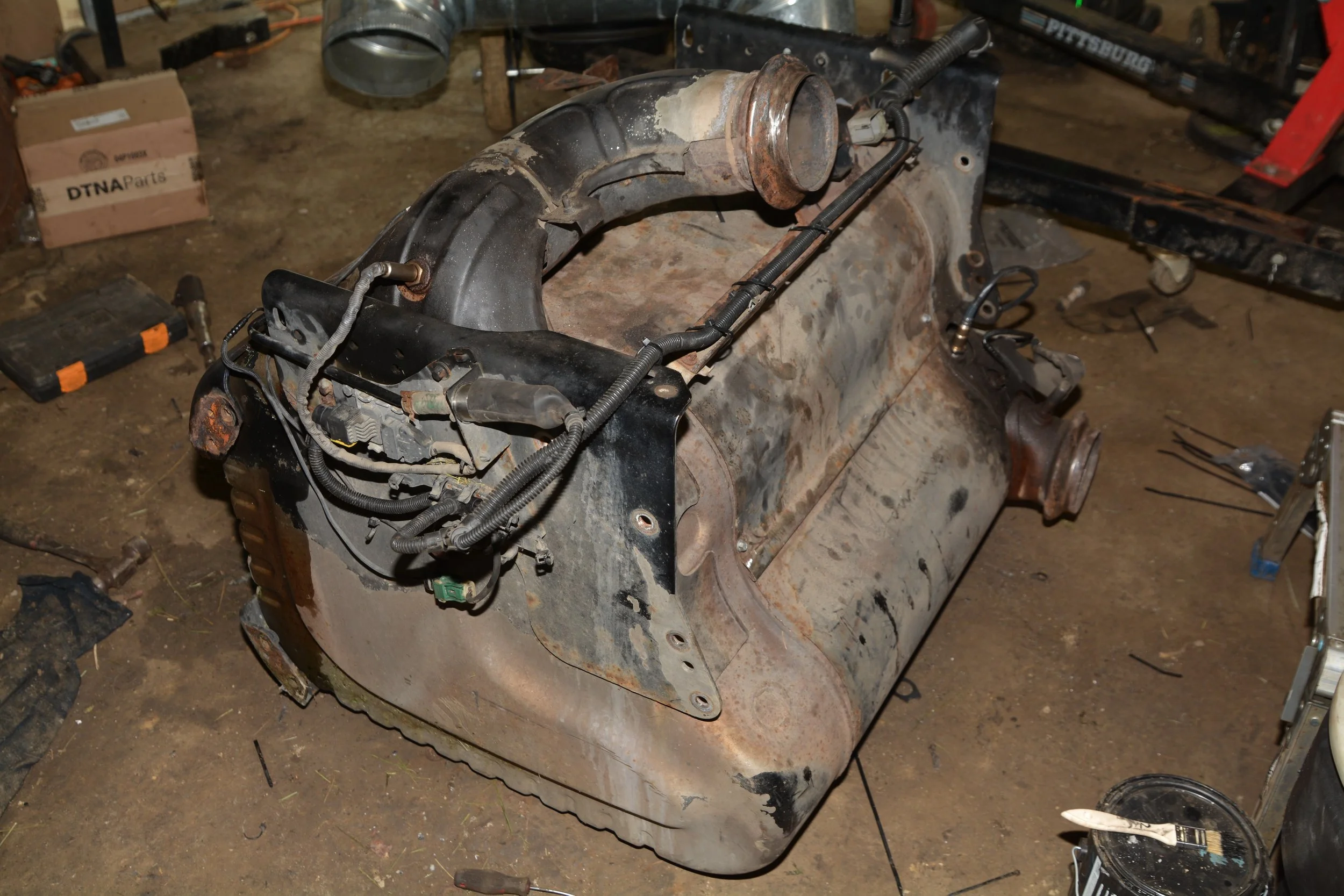 DEF system for a Peterbuilt Truck on a shop floor