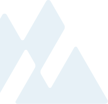 A stylized logo featuring three blue mountain peaks.