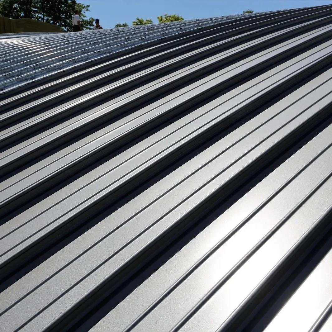 Close-up of standing seam metal roofing panels designed for durability, energy efficiency, and hurricane protection on Louisiana residential properties.