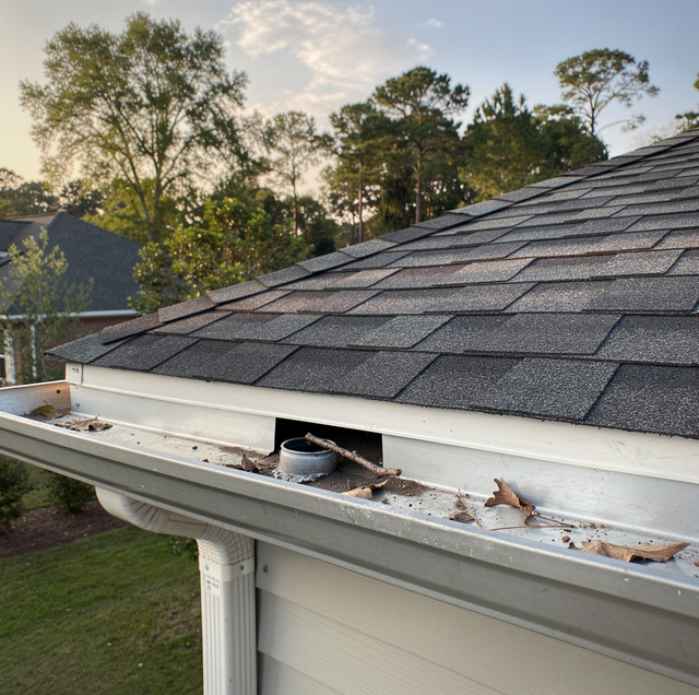 Two asphalt shingle roof samples side by side