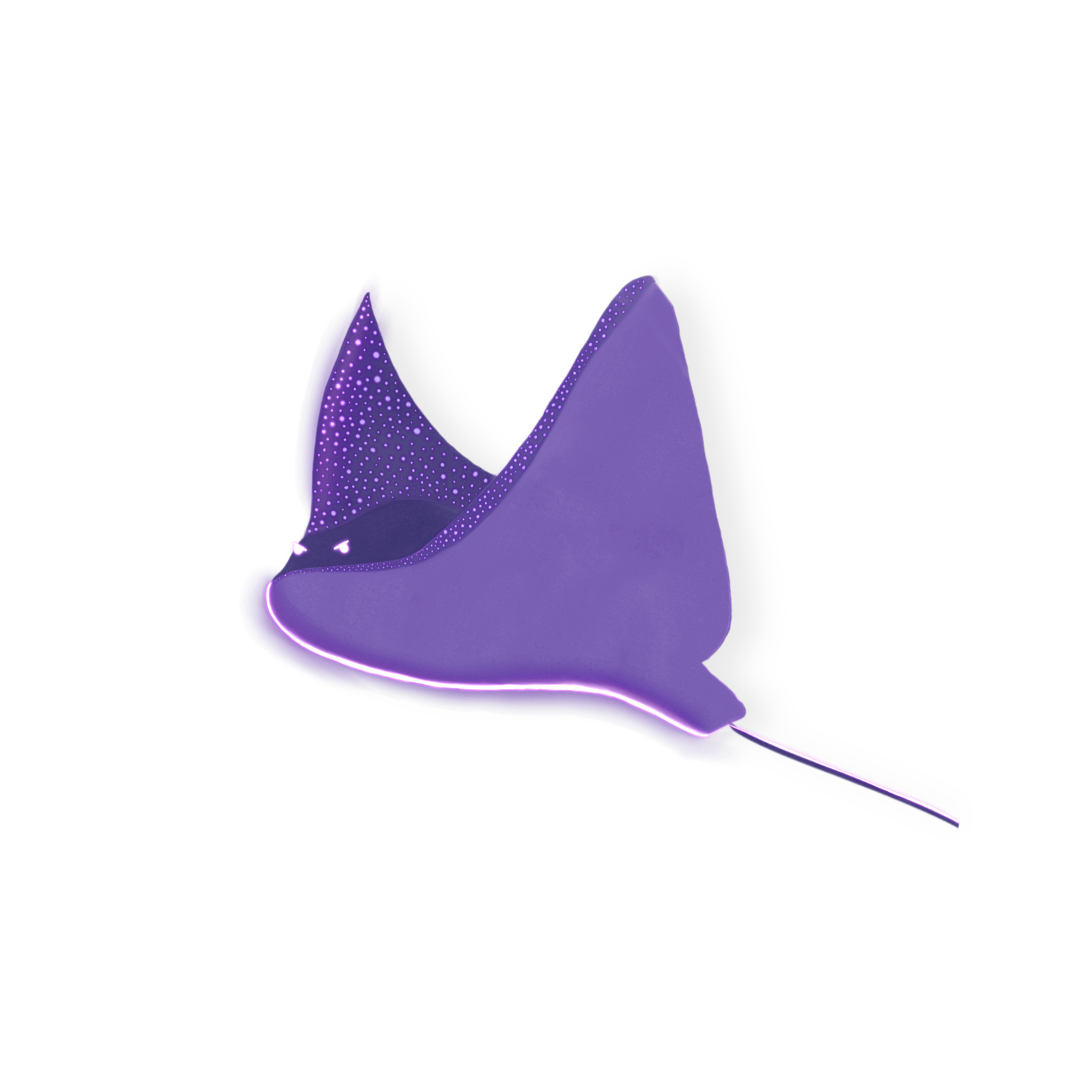 Indigo spotted thunder the manta ray character illustration