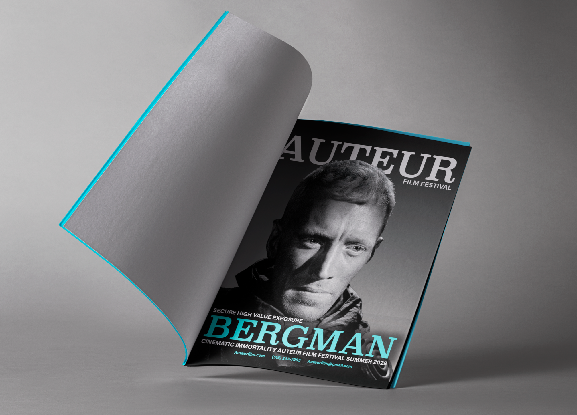 Auteur Film Festival Ingmar Bergman B2B magazine ad. "Secure high value exposure"