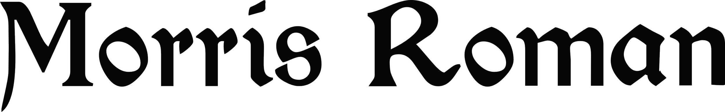 Morris Roman typeface for logo and header text