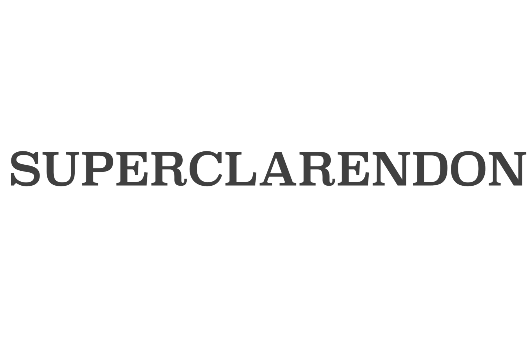 Superclarendon serif font for titles and headlines in regular caps