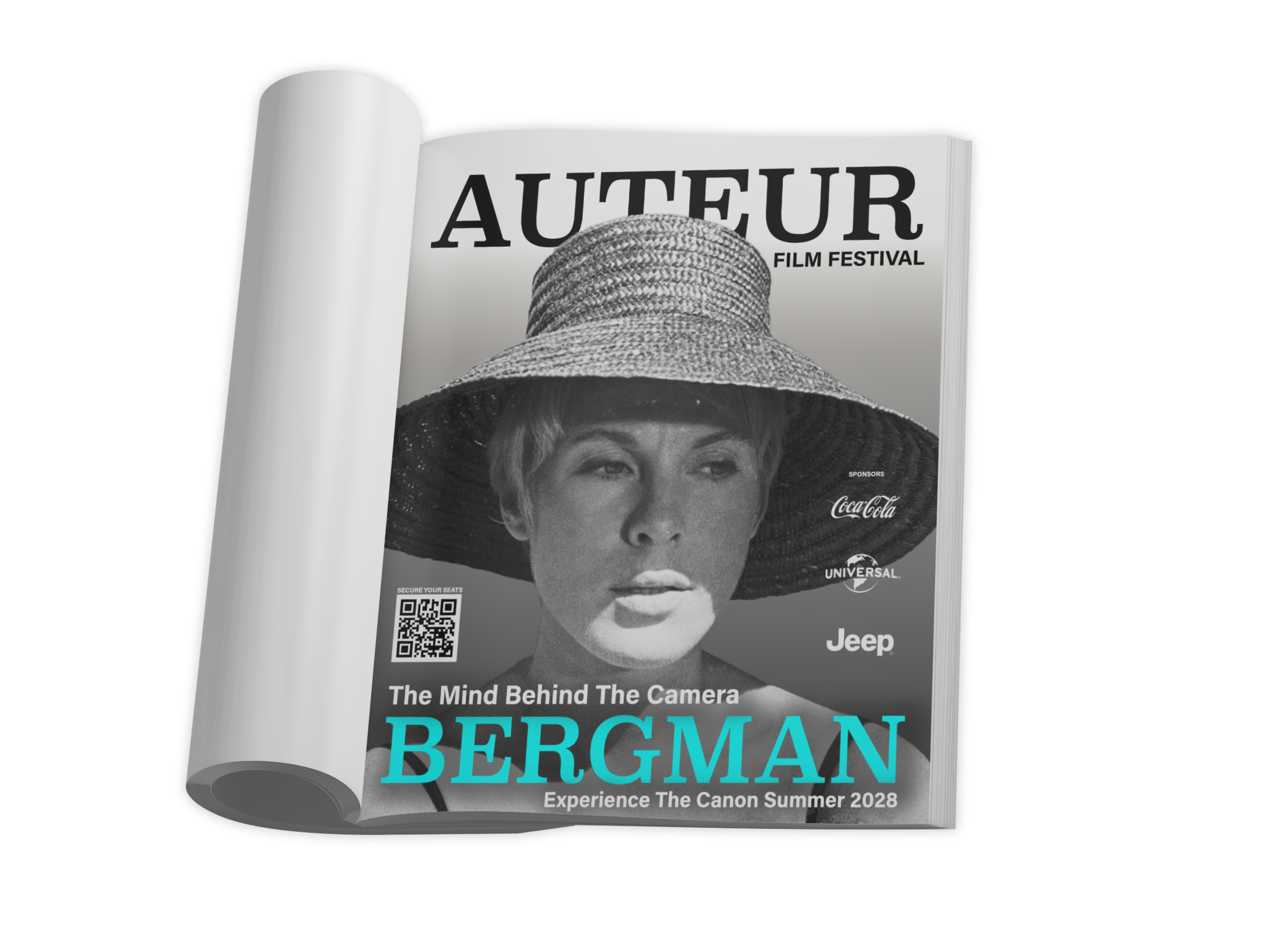 Auteur Film Festival Ingmar Bergman consumer magazine ad. "The Mind Behind The Camera"