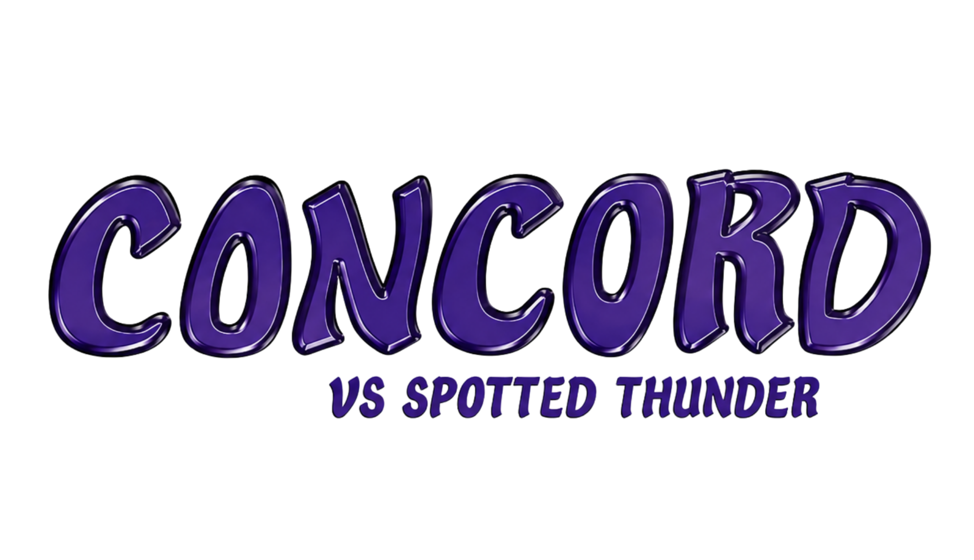 Comic book Concord vs Spotted Thunder purple logo