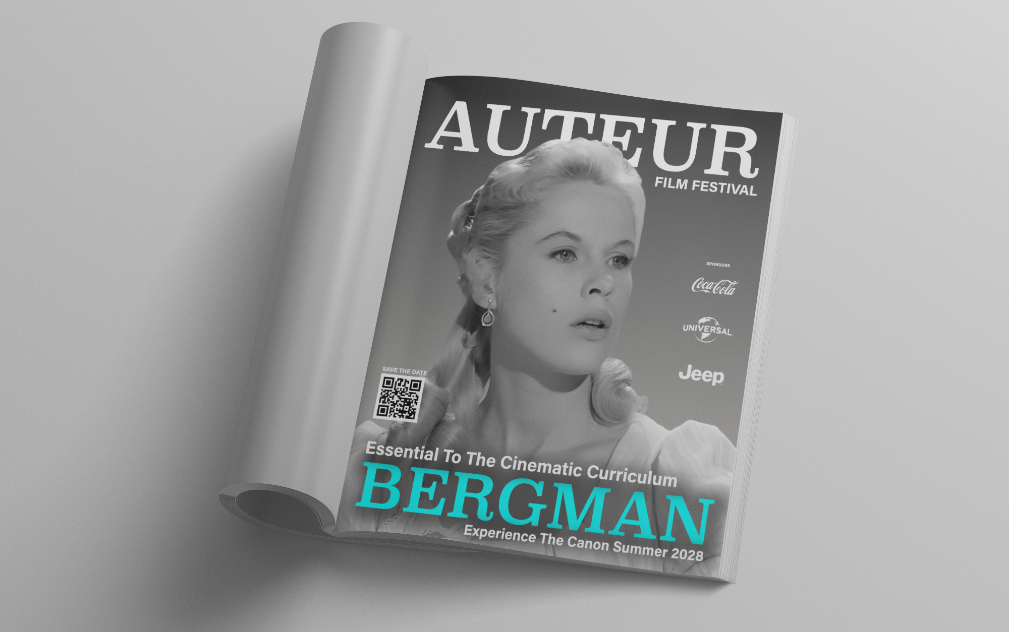 Auteur Film Festival Ingmar Bergman consumer magazine ad. "Essential to the cinematic curriculum"