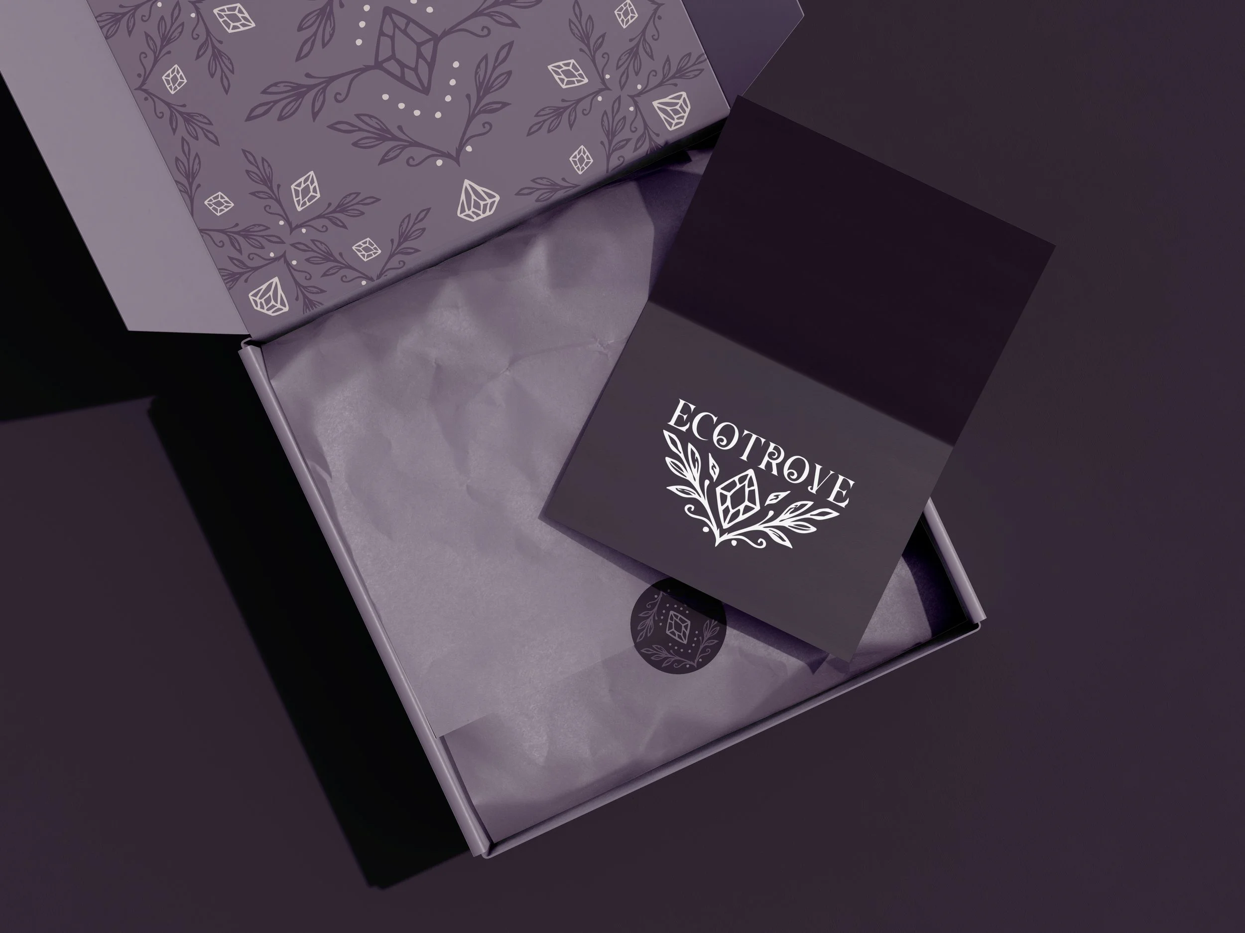 Ecotrove thrifting subscription box mockup with card