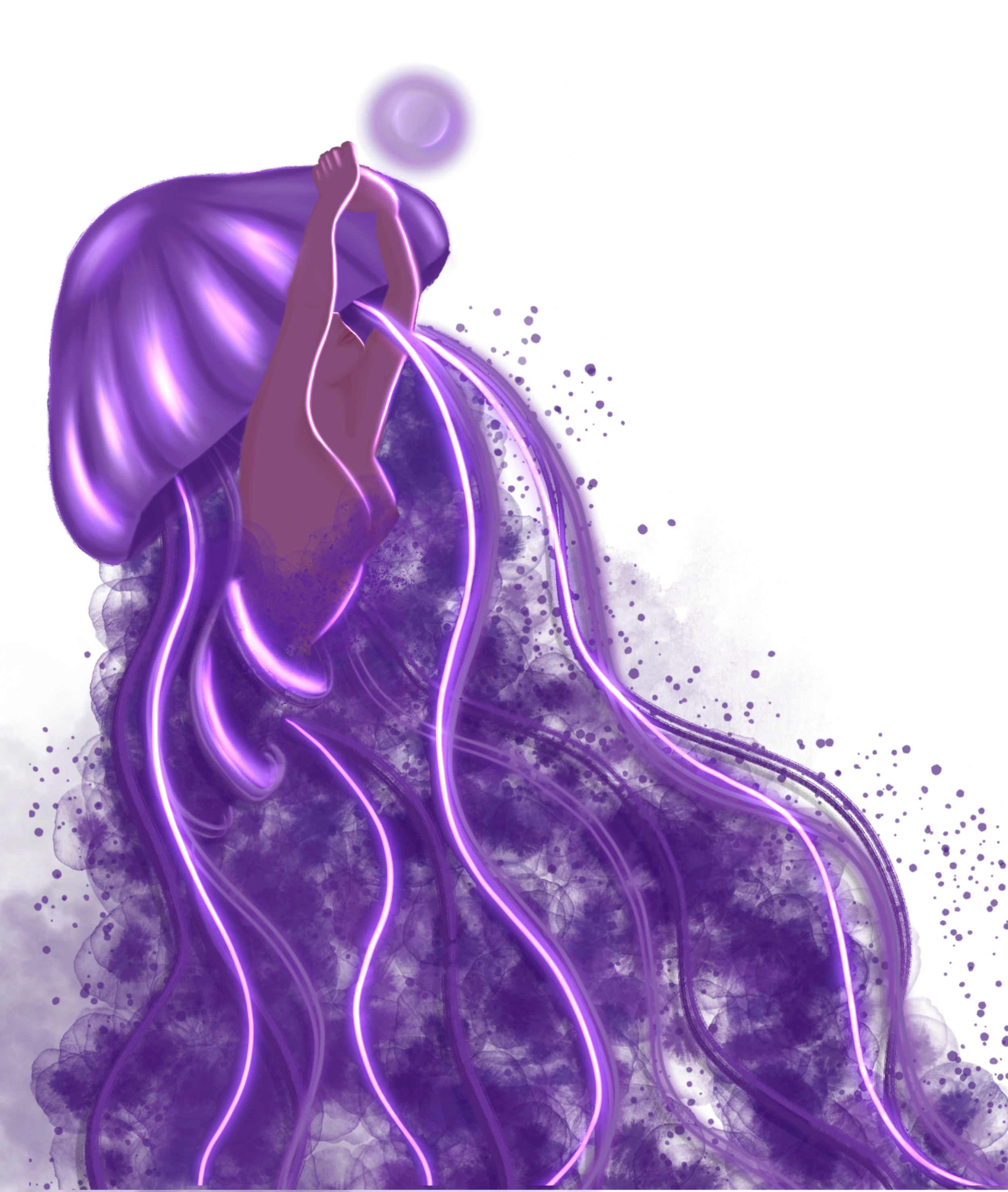 Violet Concord the jellyfish girl character illustration