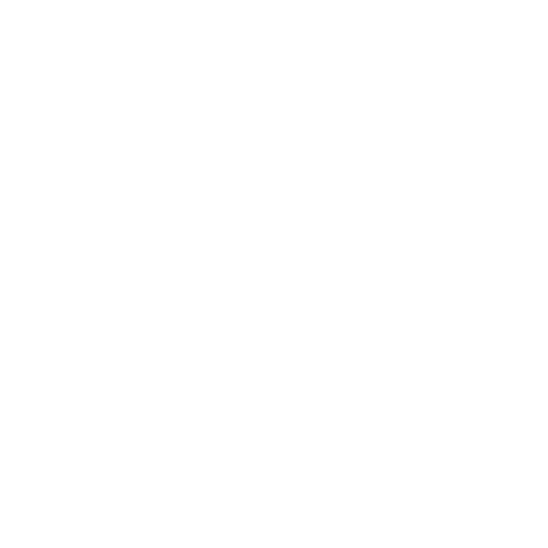 White outline of a tropical leaf on a black background.