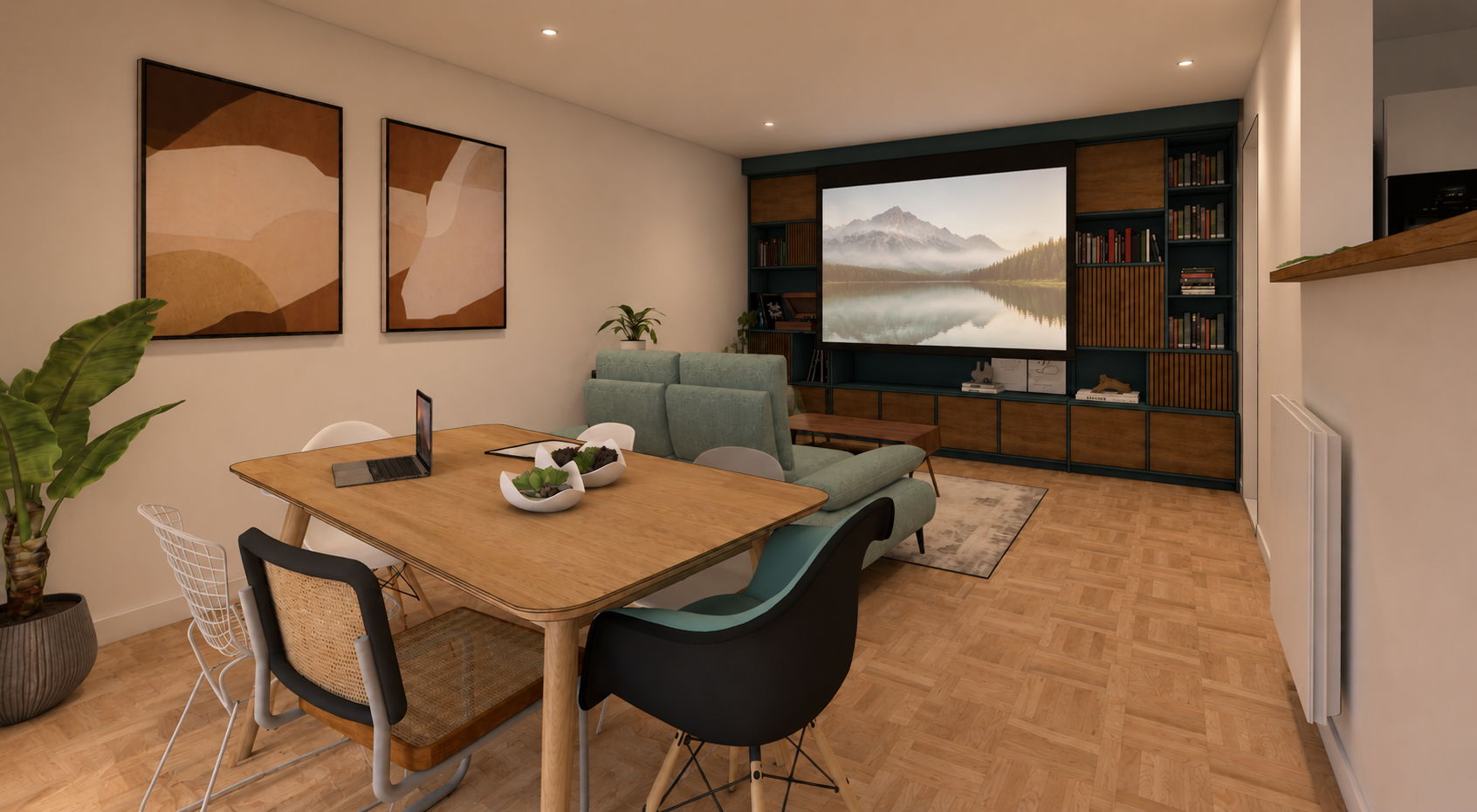 Vue depuis la cuisine - Projection 3D