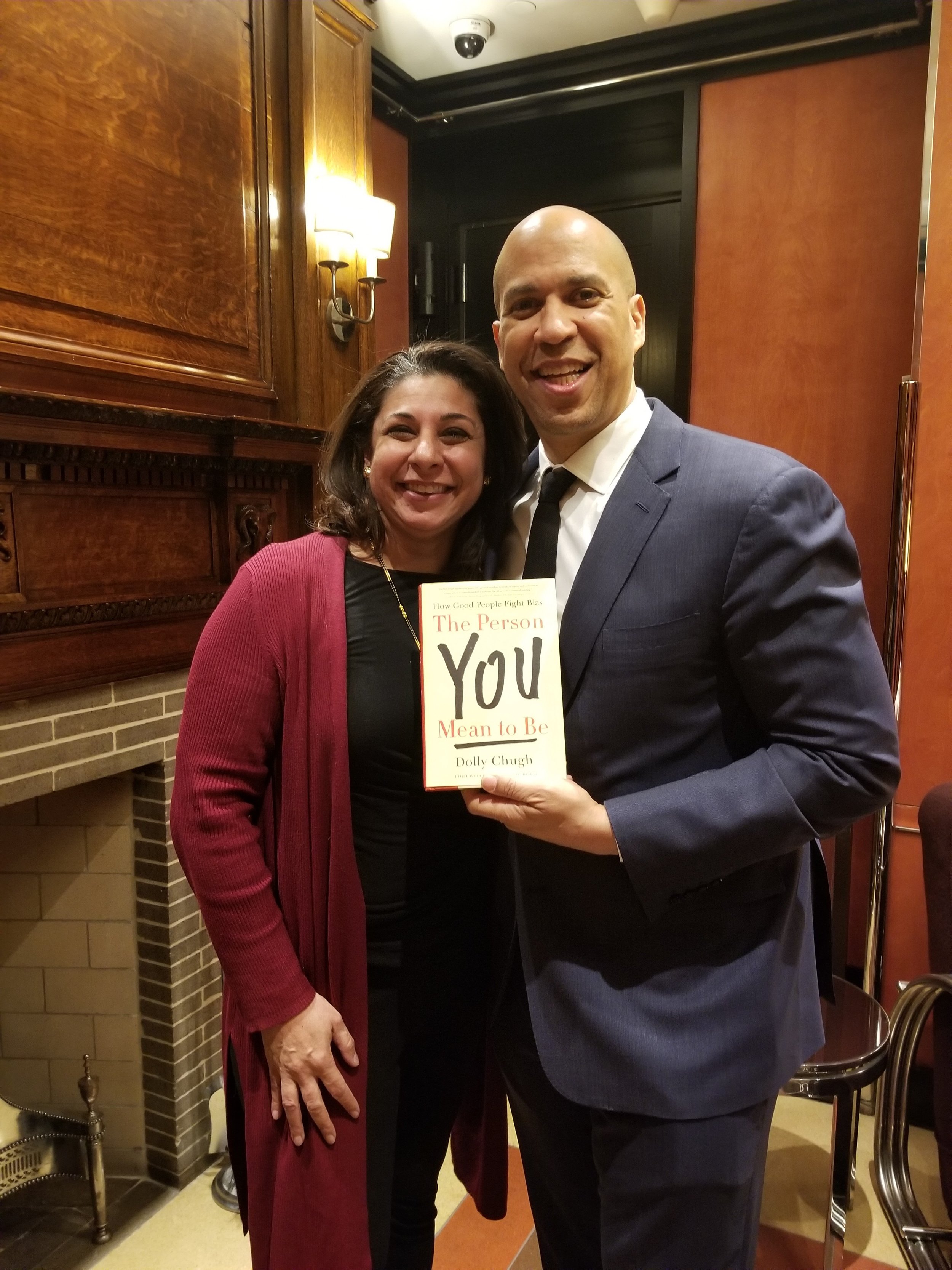 Dolly Chugh with Senator Cory Booker