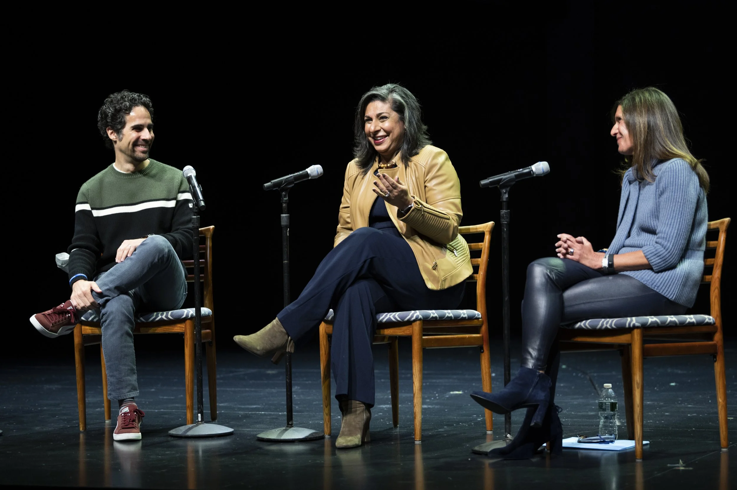 Dolly Chugh and Dear Evan Hanson Panel on stage