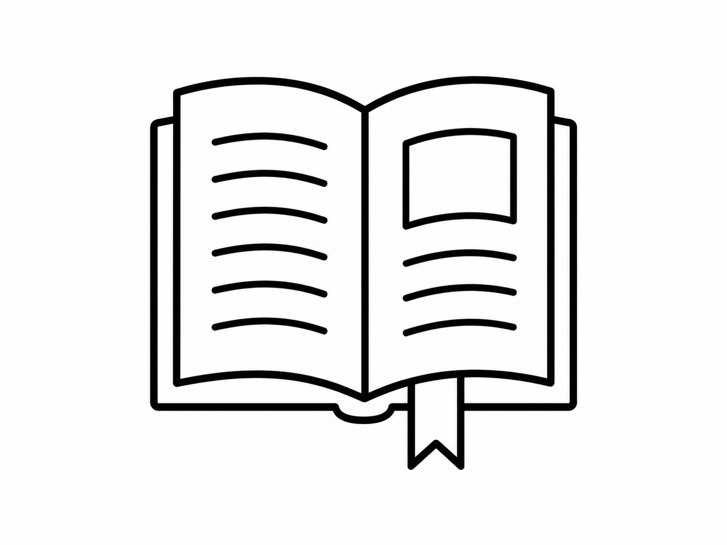 Icon - open book with bookmark