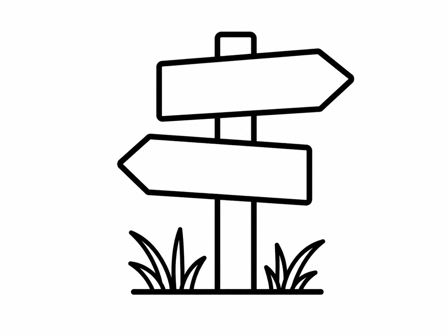Icon - signpost with two arrows pointing in opposite directions