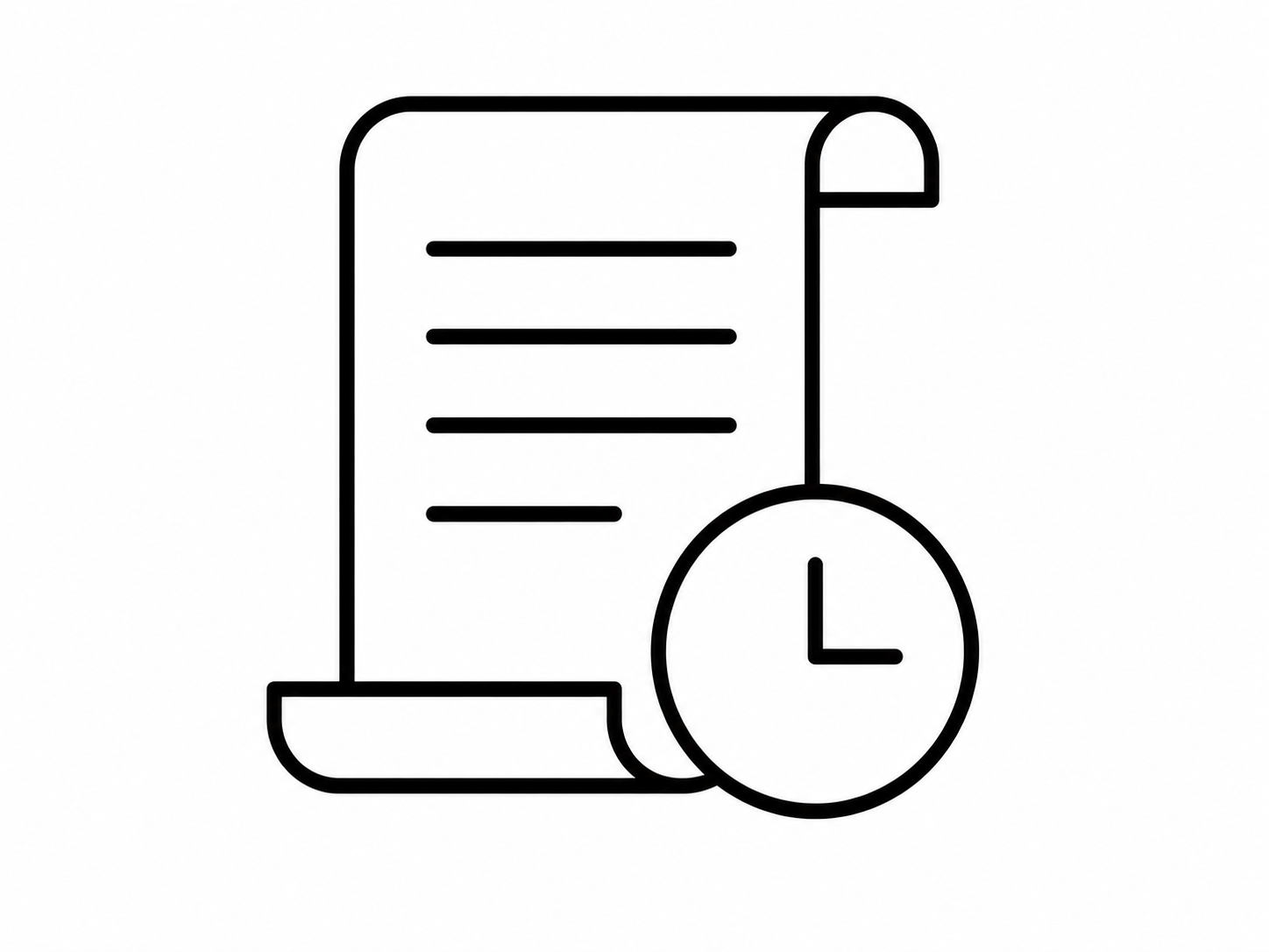 Icon - scroll with superimposed clock