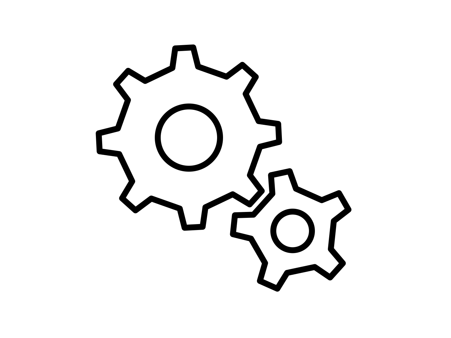 Icon - two gears meshed
