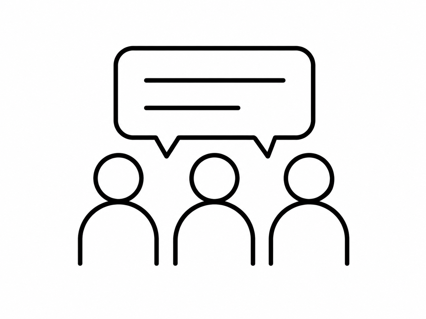 Icon - three people collaborating