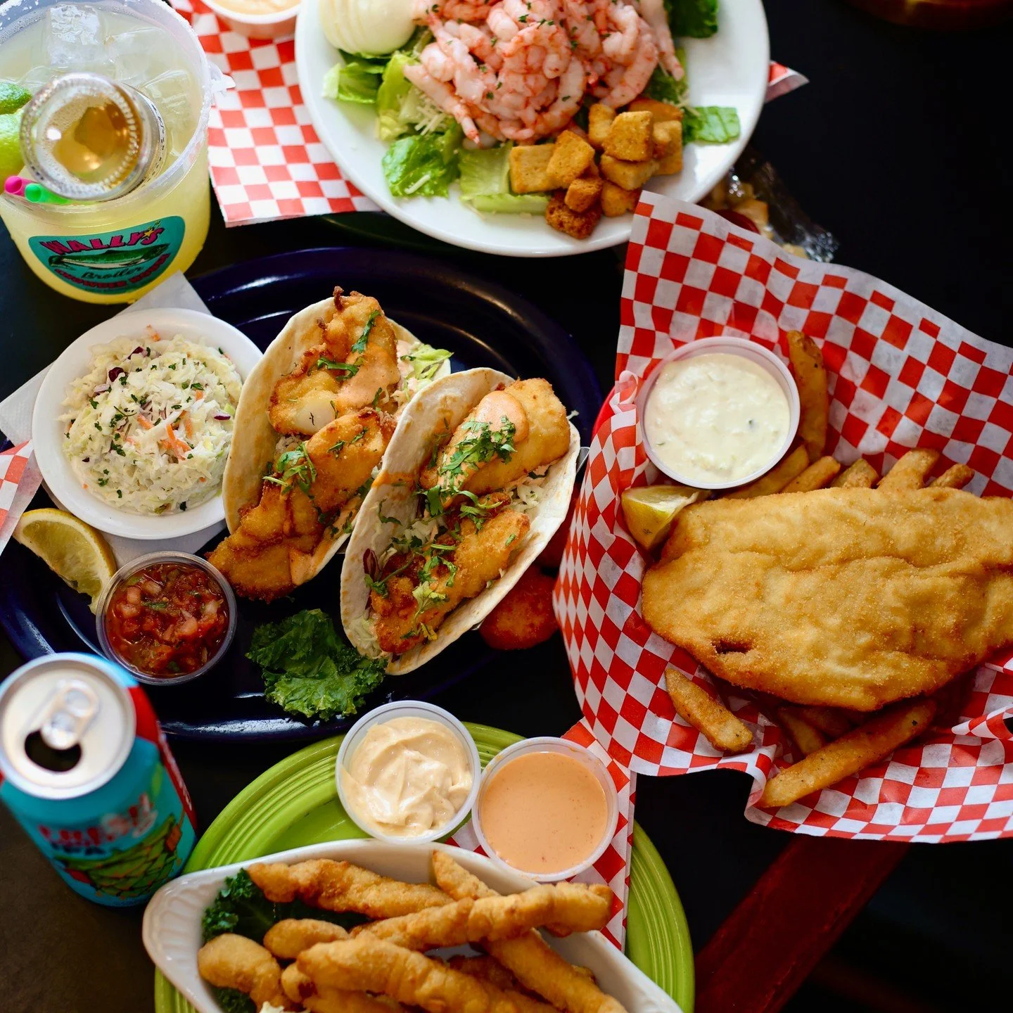 I mean... C'MON. Fish Tacos, Shrimp Salad, Cocktail Buckets and room for friends?! What more could you possibly need on a summer Thursday?

#wallyschowderhouse #desmoineswa #eatlocalwa #desmoinesrestaurants #supportlocal