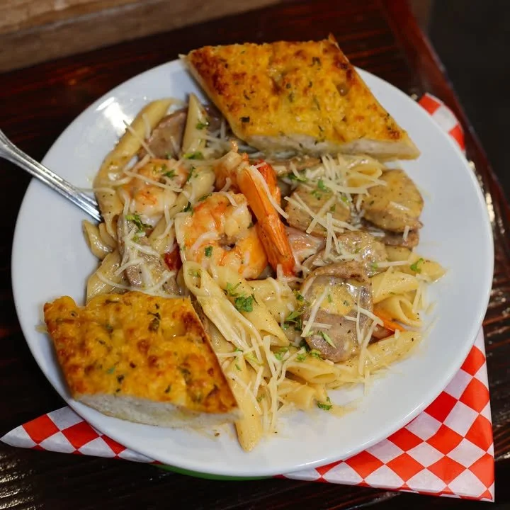Our new Cajun Pasta is already one of our most popular items!

Stop by and try our penne pasta in a spicy cajun cream sauce, loaded with smoky andouille sausage, large prawns &amp; garlic cheese bread 🍤 

#wallyschowderhouse #cajunspecials #pastanig