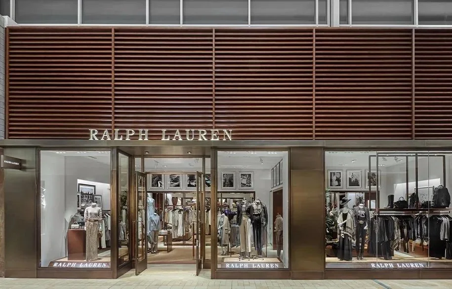 Luxury fashion retail store with custom architectural facade overseen by CMG Owner's Representative services