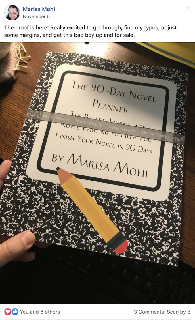 Cover of a book titled "The 90-Day Novel Planner" with a pencil illustration on the lower left corner, resting on a wooden surface.