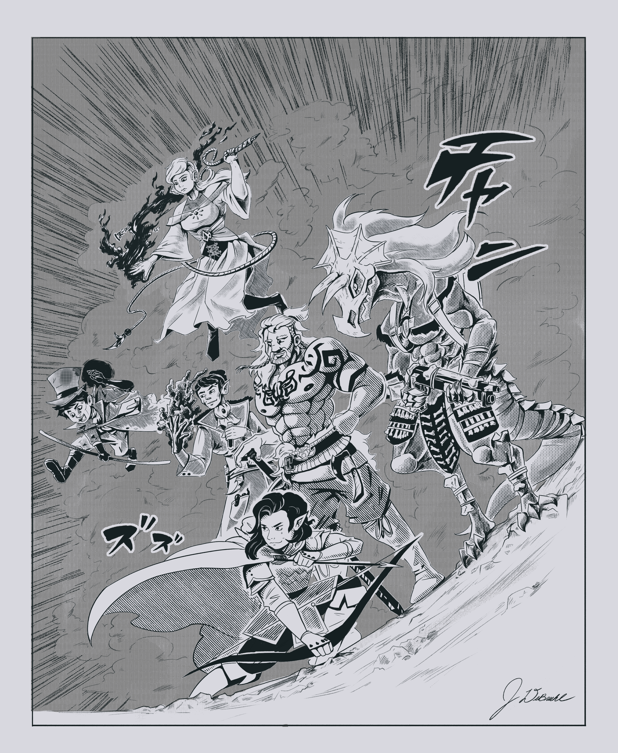 Lux Mortis D&D Group Shot Manga Art