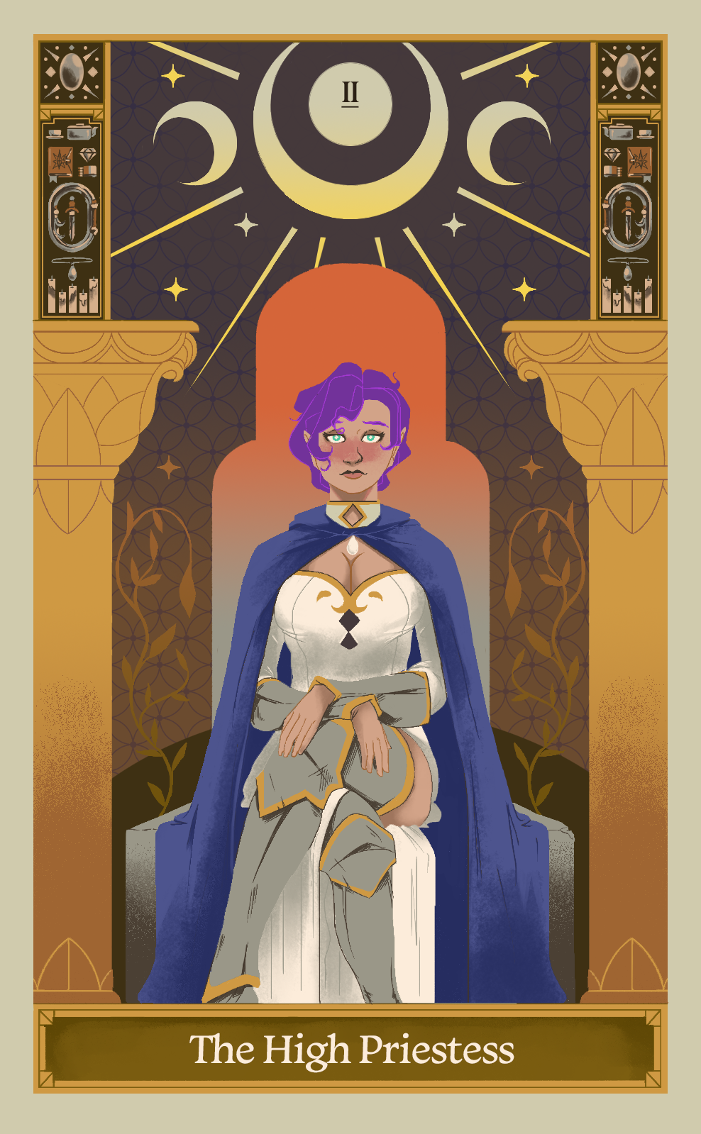 The High Priestess - Lux Mortis Tarot Cards