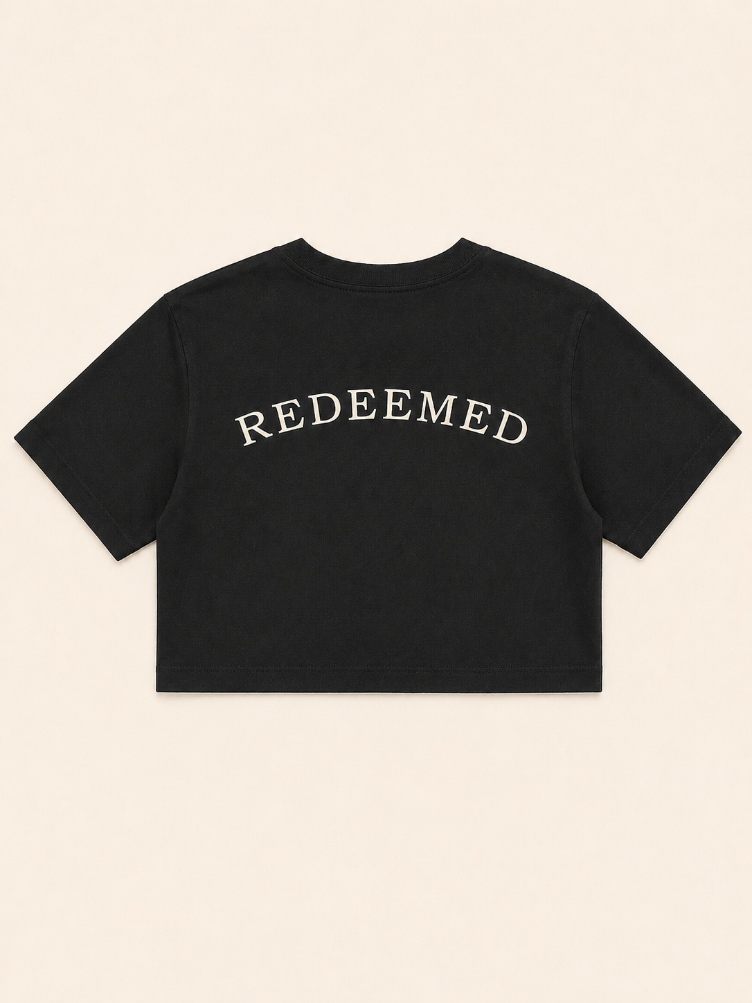 Redeemed Cropped Tee, boxy fit Black BACK.png