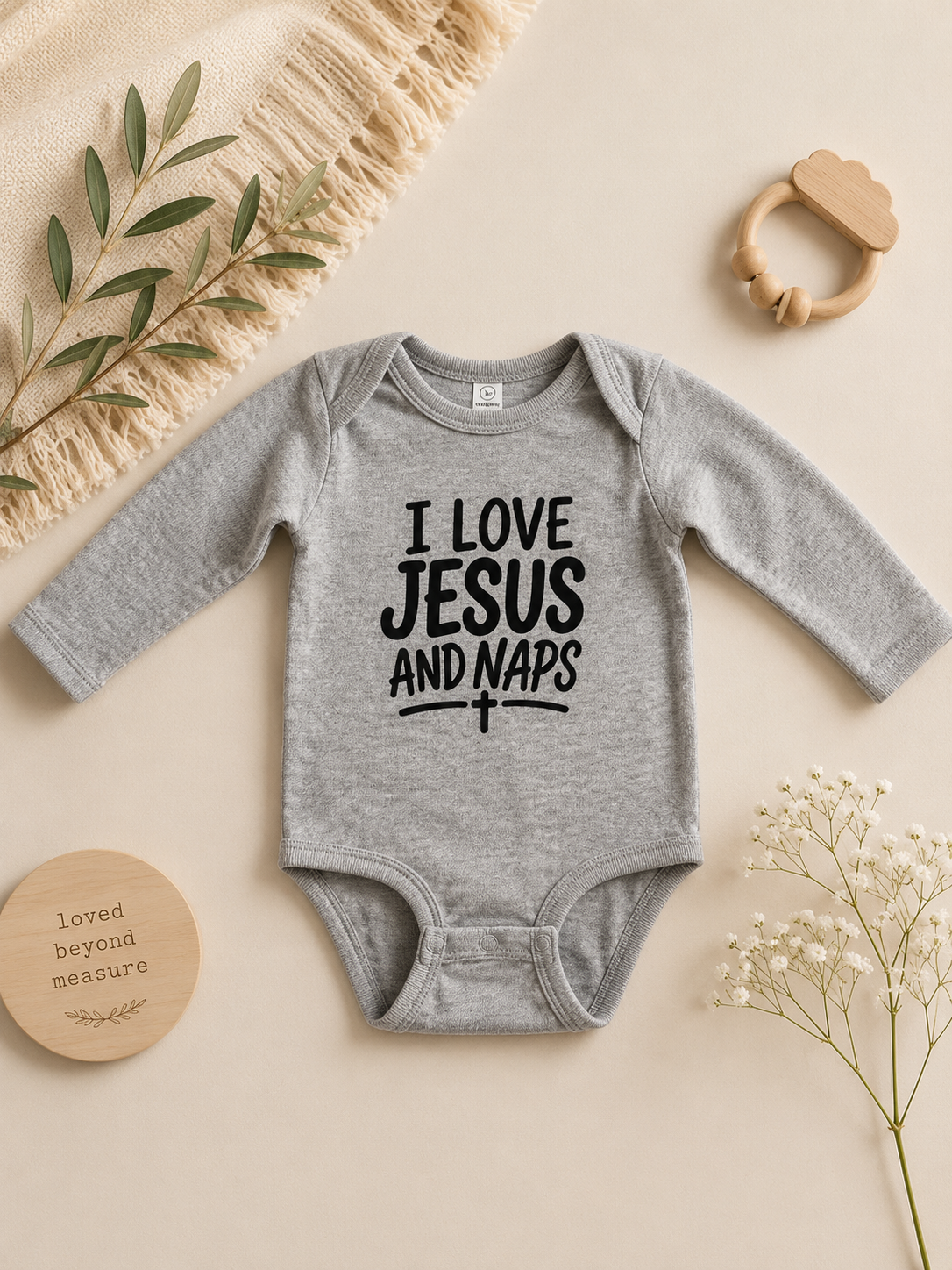 'I Love Jesus and Naps' Baby Onesie
