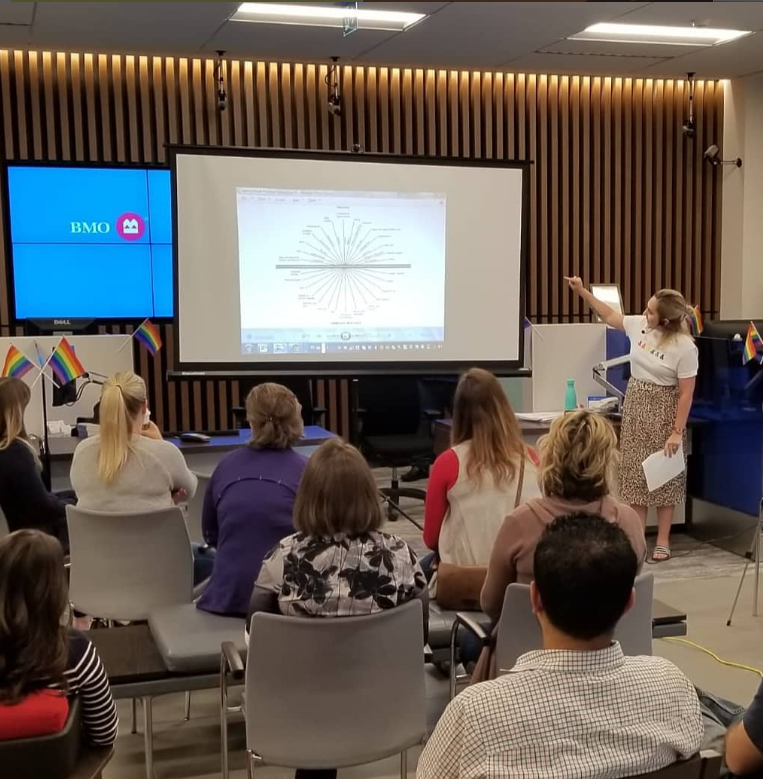 Lucy Snider presenting at a professional event on sex therapy.
