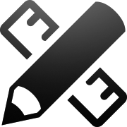Close-up of a black pencil and two black erasers on a gray background.