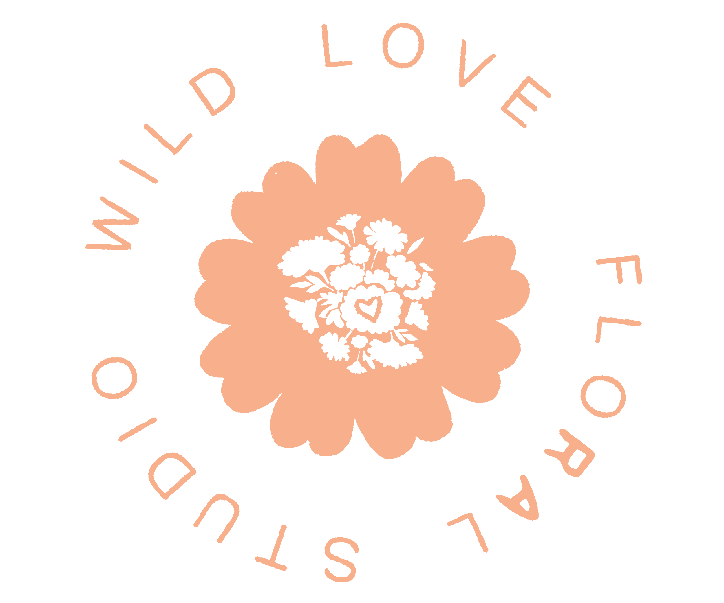 A black background with a peach-colored flower in the center, surrounded by the text 'LOVE YOURSELF' in pink, curved around the flower.