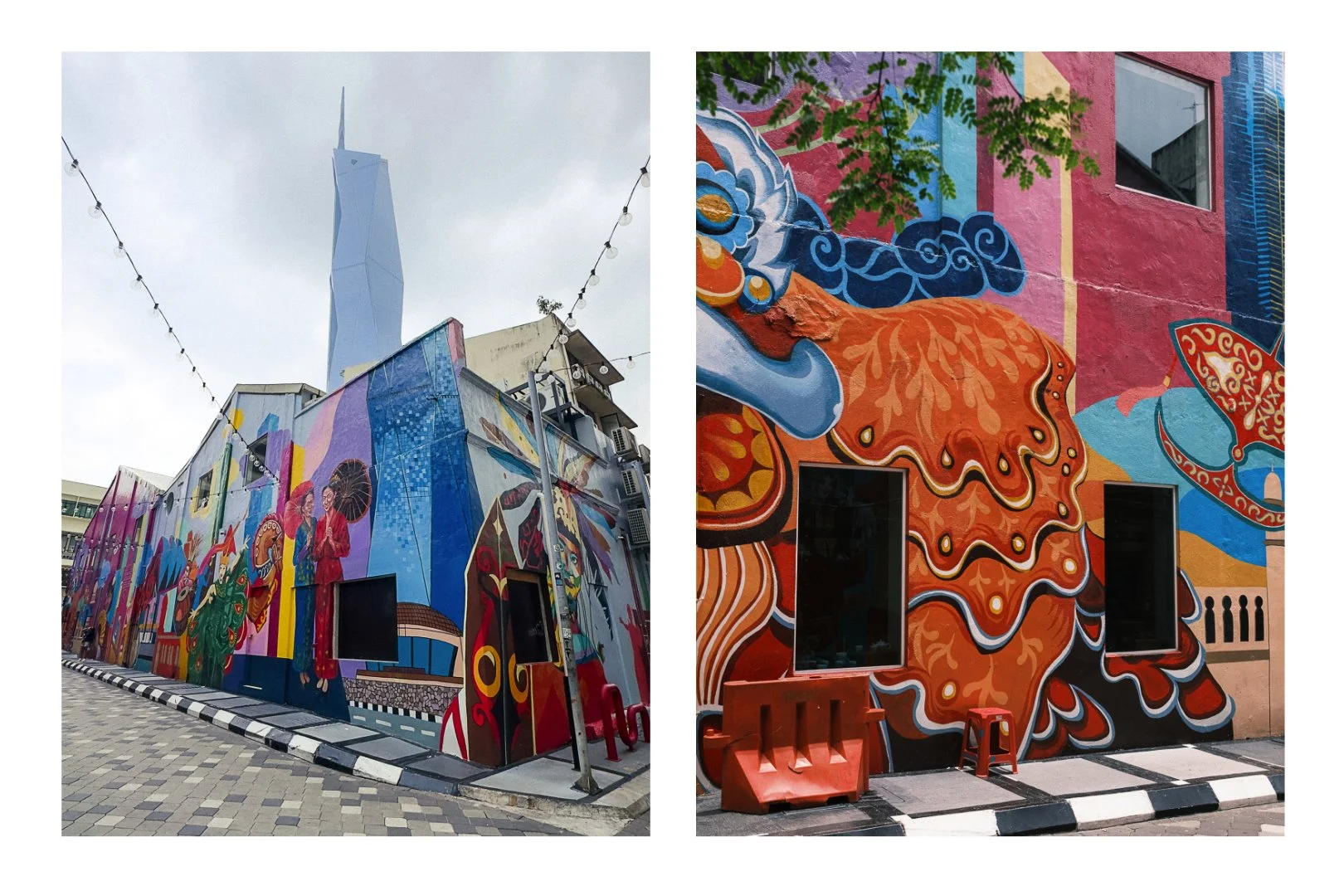 Jalan Sultan wall paintings in Chinatown Kuala Lumpur Malaysia