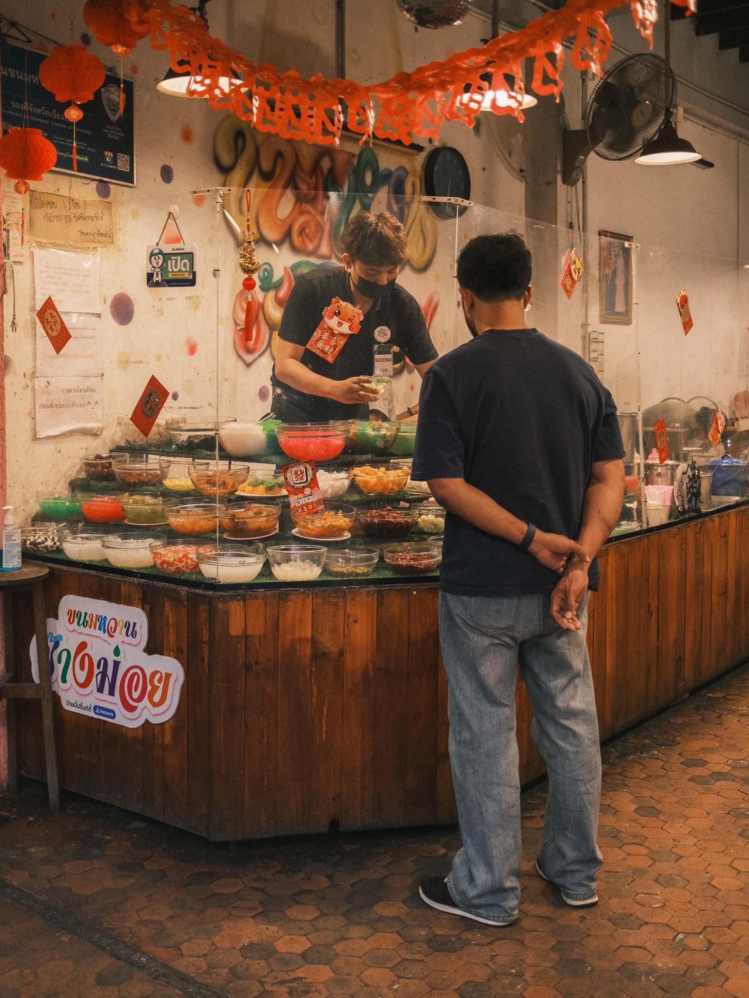 Two man in a restaurant waiting for food